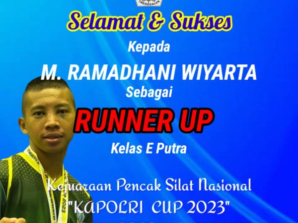 Runner Up Kapolri Cup 2023 (Pencak Silat Kelas E Putra)