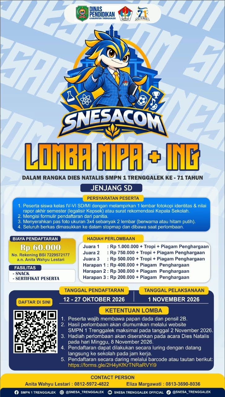 Punya bakat Matematika IPA dan Bahasa Inggris? Saatnya tunjukkan kemampuanmu! Punya bakat Matematika IPA dan Bahasa Inggris? Saatnya tunjukkan kemampuanmu!